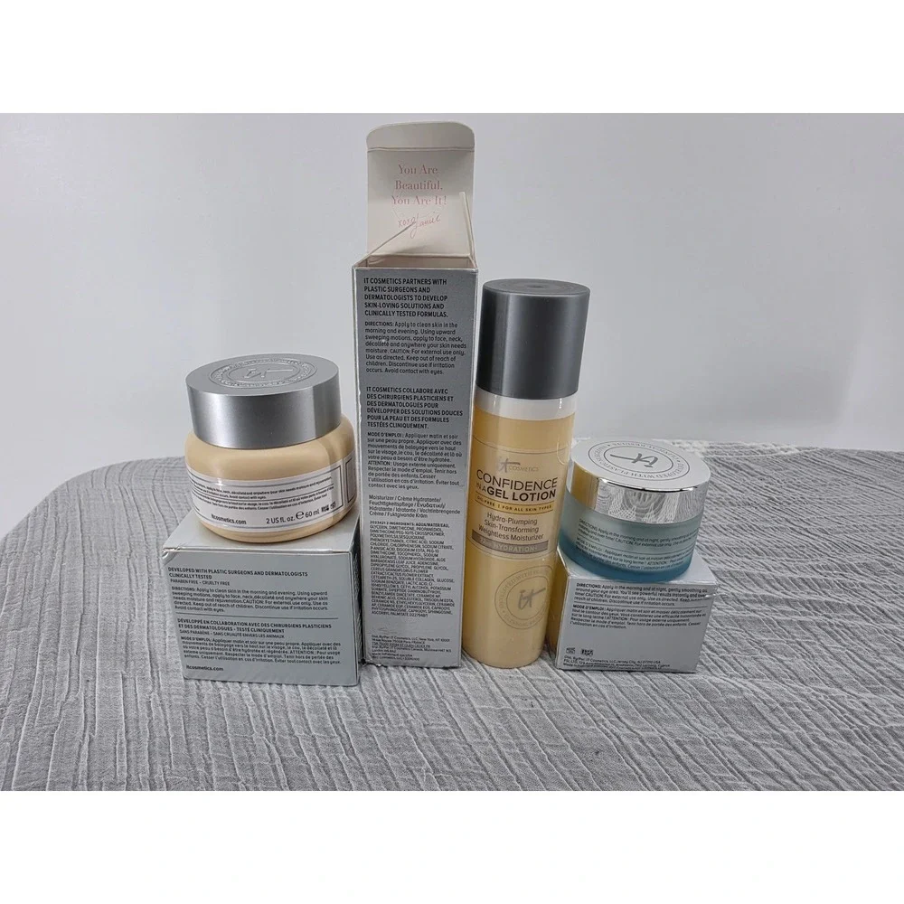 IT Cosmetics Confidence In A Cream Gel Lotion Bye Bye Under Eye Skincare Set 3pc